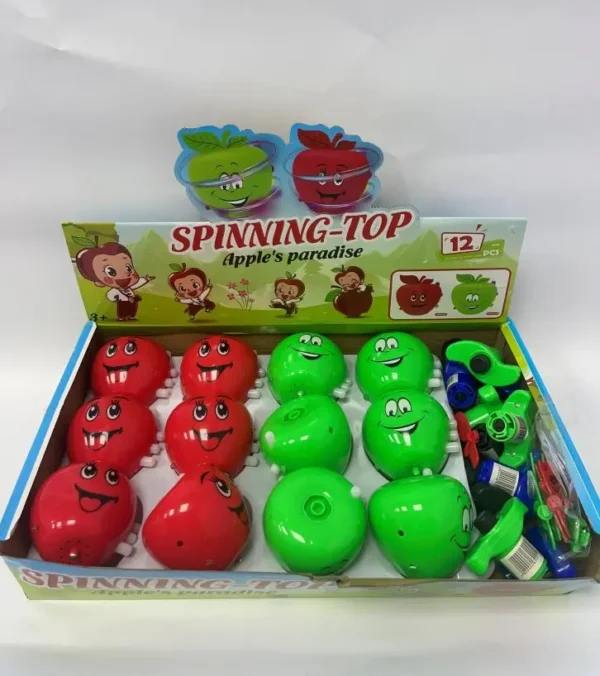 סביבון תפוח צבעוני מנגן ארוז