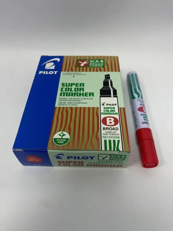 טוש פרמננט אדום פילוט ראש קטום