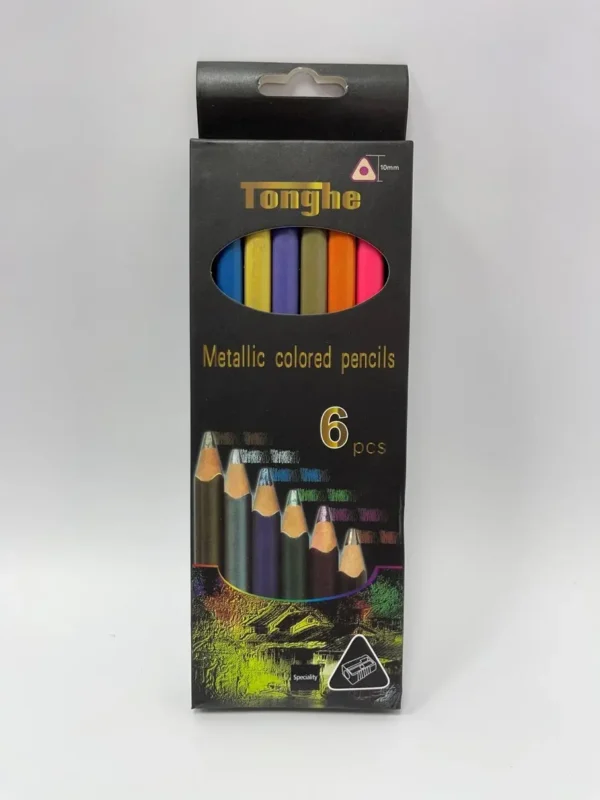 עפרון ג'מבו אורטופדי 6 יח' מטאלי + מחדד