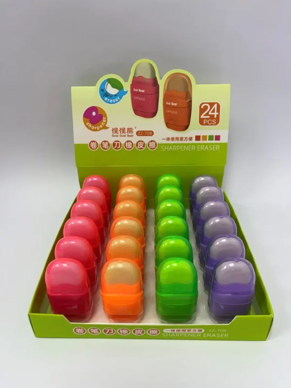 מחק + מחדד מיכל 24 בסטנד