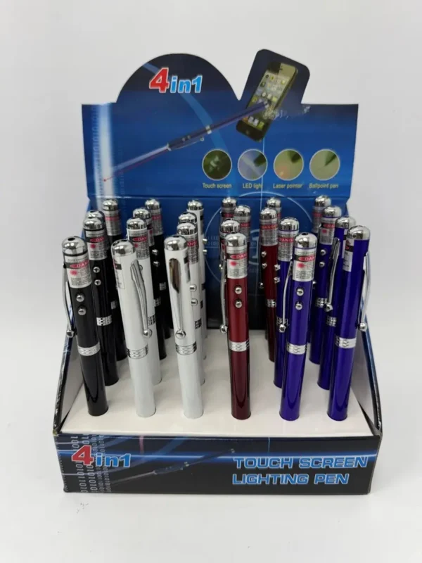 עט + פנס + לייזר + טאצ לפון
