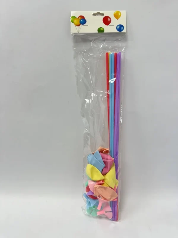בלון פסטל + קש ארוך 10 יחידות