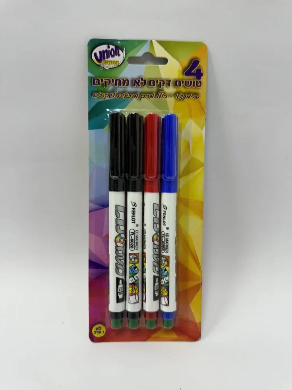 טוש שקפים עם מחק 1/4 בלוח
