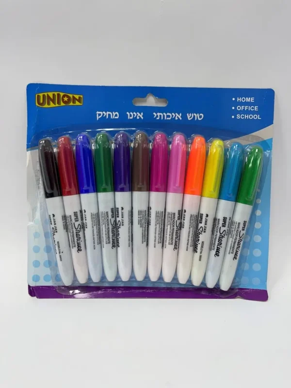 טוש פרמננט 1/12 ג'מבו צבעוני בלוח