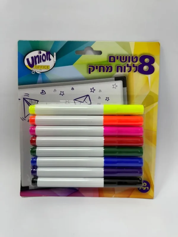 טוש מחיק 1/8 צבעוני בלוח