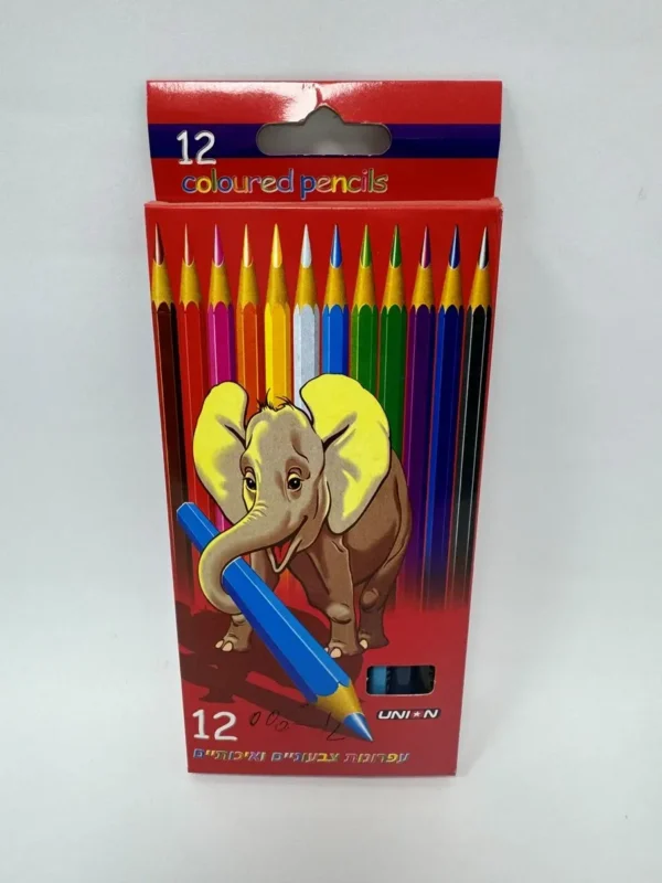 עפרון צבעוני 12 צבעים פיל