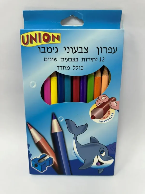 עפרון צבעוני ג'מבו 1/12 +מחדד
