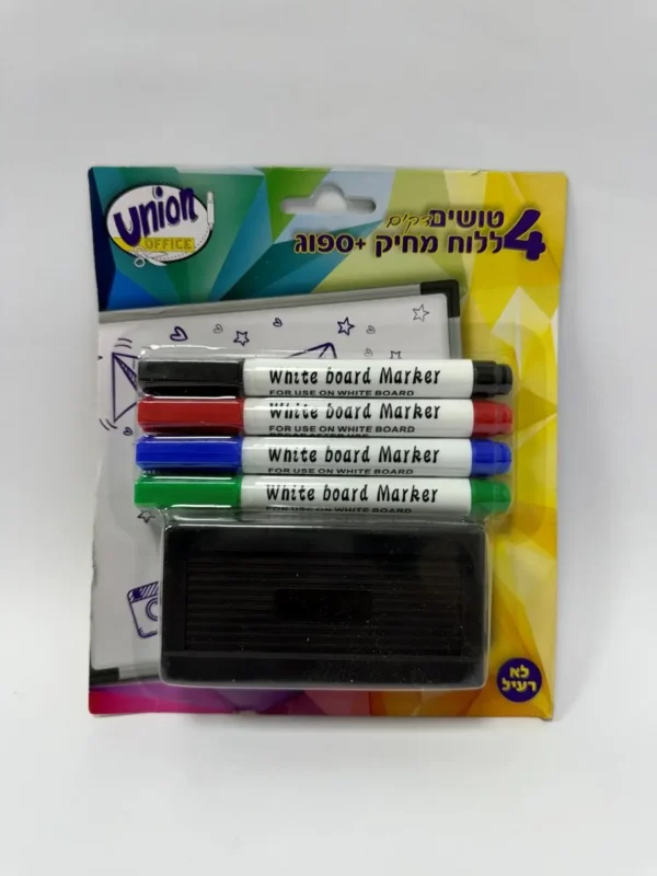 טוש מחיק דק 1/4 + ספוג מחיקה